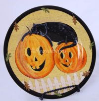 Sakura Warren Kimble PUMPKIN DREAMS Salad Plate YELLOW